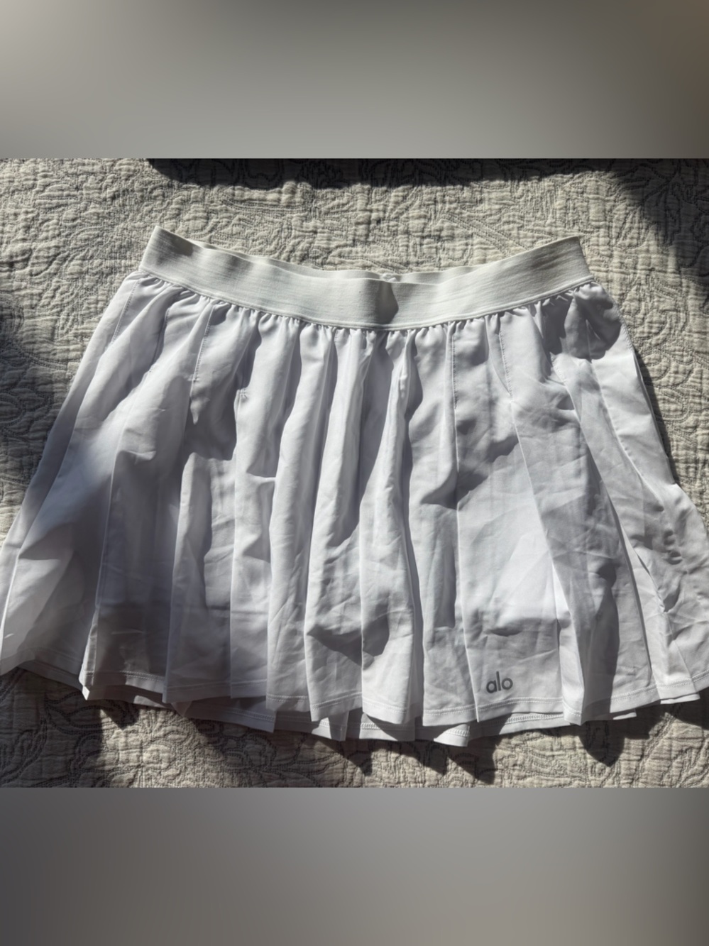 ALO Yoga White Varsity Tennis Skirt with Tag